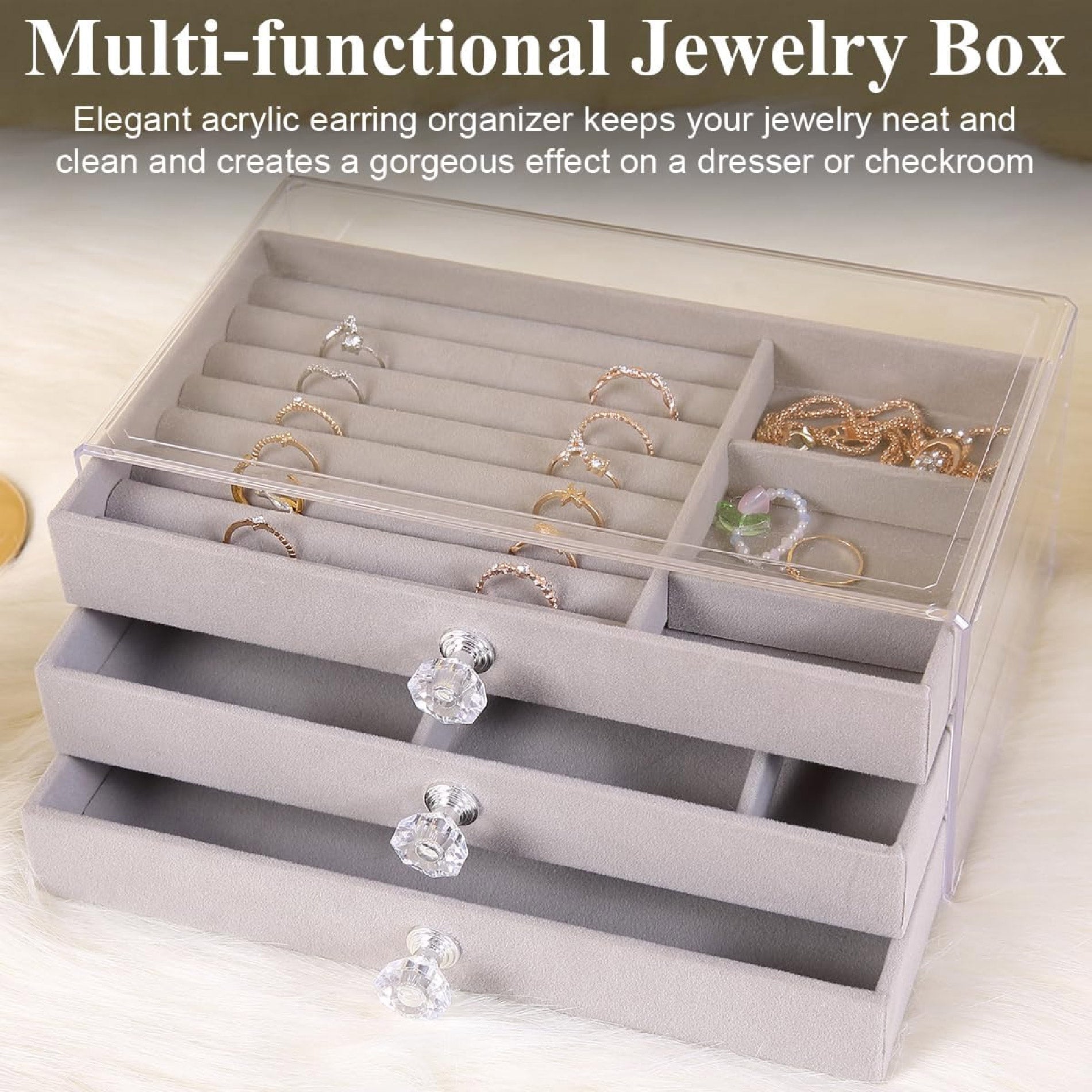 Organizador De Joyas 3 Niveles Acrílico