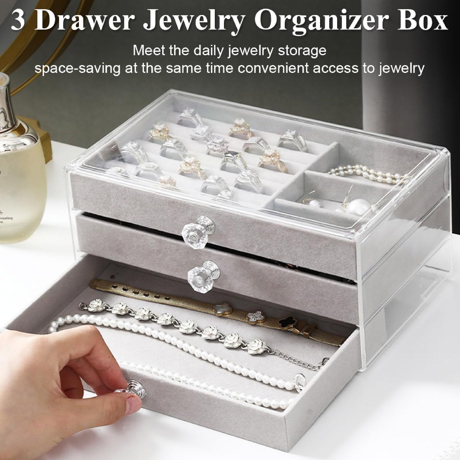 Organizador De Joyas 3 Niveles Acrílico